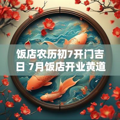 饭店农历初7开门吉日 7月饭店开业黄道吉日