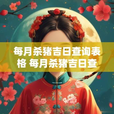 每月杀猪吉日查询表格 每月杀猪吉日查询表格下载