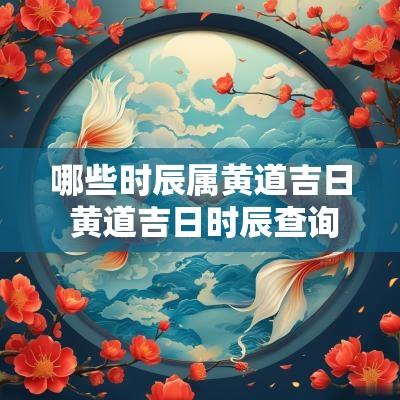 哪些时辰属黄道吉日 黄道吉日时辰查询