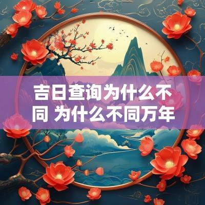 吉日查询为什么不同 为什么不同万年历吉日不一样