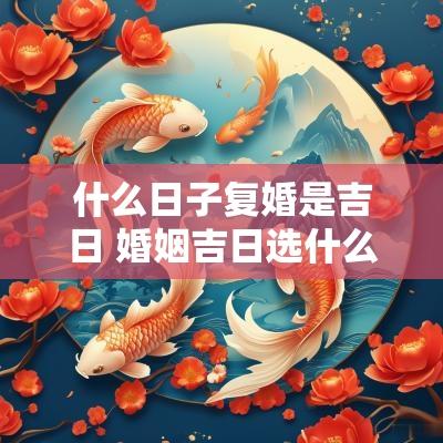 什么日子复婚是吉日 婚姻吉日选什么老黄历