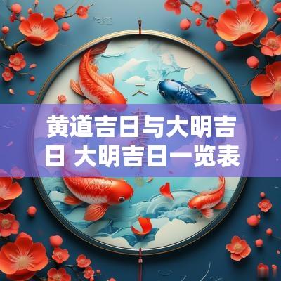 黄道吉日与大明吉日 大明吉日一览表