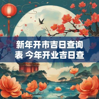 新年开市吉日查询表 今年开业吉日查询