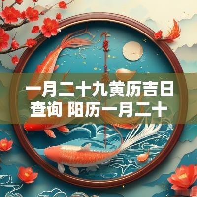 一月二十九黄历吉日查询 阳历一月二十九日是什么日子