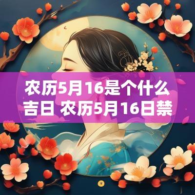 农历5月16是个什么吉日 农历5月16日禁忌