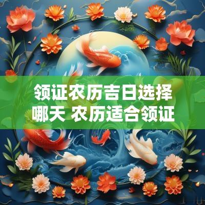 领证农历吉日选择哪天 农历适合领证的日子