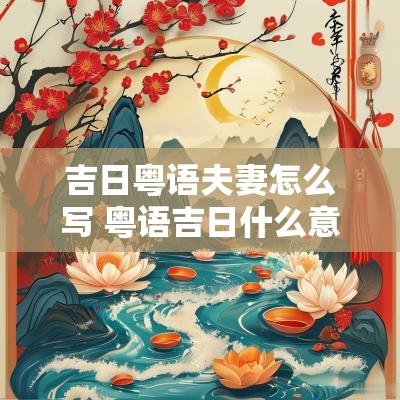 吉日粤语夫妻怎么写 粤语吉日什么意思
