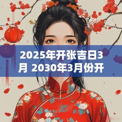 2025年开张吉日3月 2030年3月份开业吉日