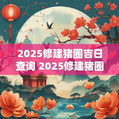 2025修建猪圈吉日查询 2025修建猪圈吉日查询大全