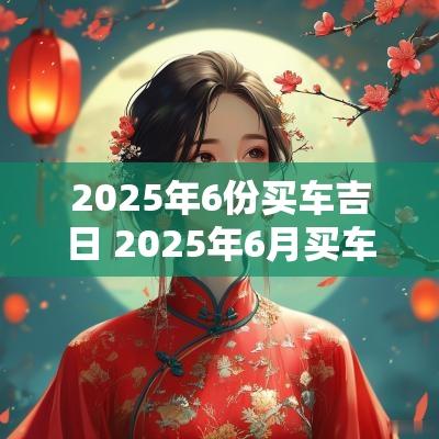2025年6份买车吉日 2025年6月买车吉日