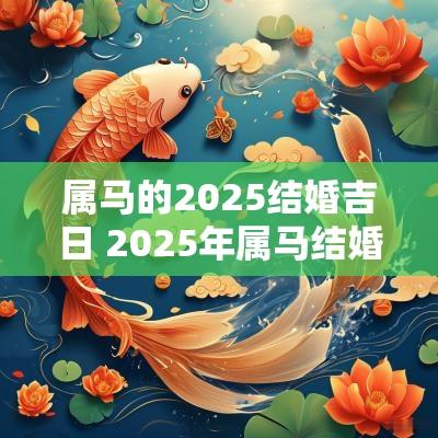 属马的2025结婚吉日 2025年属马结婚黄道吉日