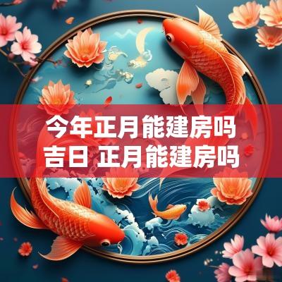今年正月能建房吗吉日 正月能建房吗
