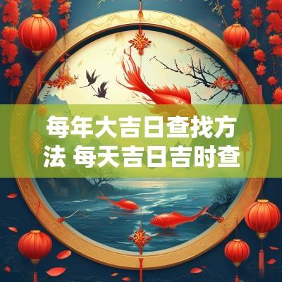 每年大吉日查找方法 每天吉日吉时查询方法大全
