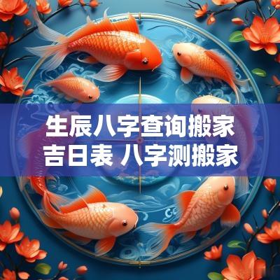 生辰八字查询搬家吉日表 八字测搬家日子