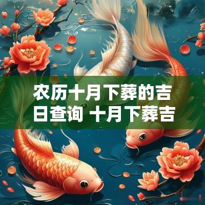 农历十月下葬的吉日查询 十月下葬吉日查询