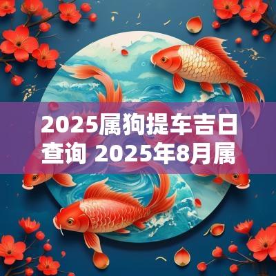2025属狗提车吉日查询 2025年8月属狗和属鼠提车吉日