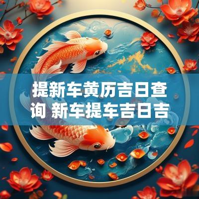 提新车黄历吉日查询 新车提车吉日吉时查询老黄历