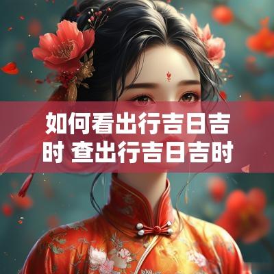如何看出行吉日吉时 查出行吉日吉时