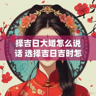 择吉日大婚怎么说话 选择吉日吉时怎么选