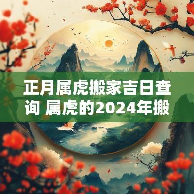 正月属虎搬家吉日查询 属虎的2025年搬家的日子