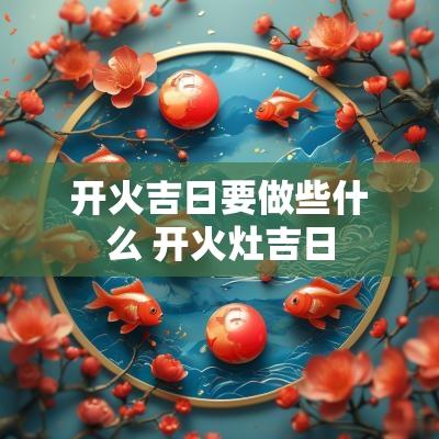 开火吉日要做些什么 开火灶吉日