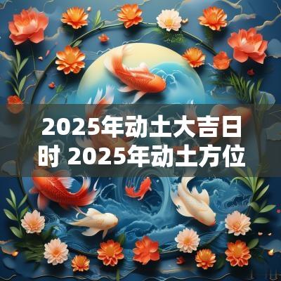 2025年动土大吉日时 2025年动土方位宜忌