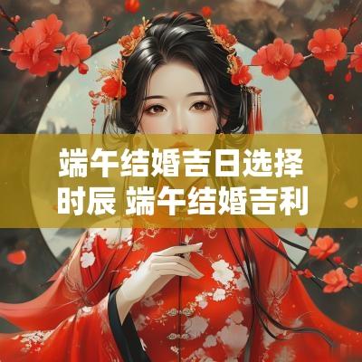 端午结婚吉日选择时辰 端午结婚吉利吗