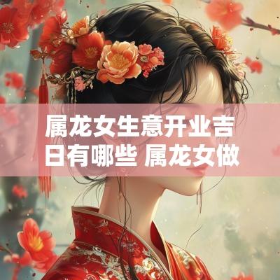 属龙女生意开业吉日有哪些 属龙女做什么生意最好2025