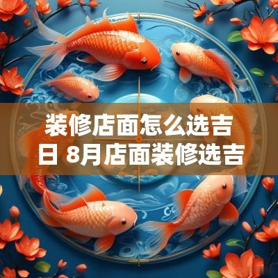 装修店面怎么选吉日 8月店面装修选吉日