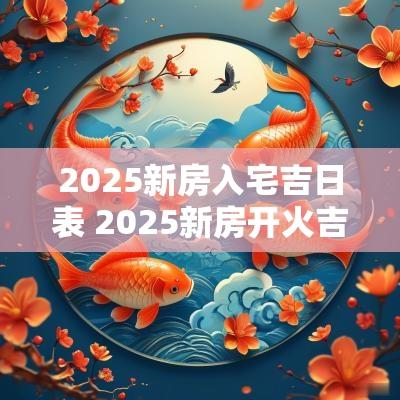 2025新房入宅吉日表 2025新房开火吉日一览表
