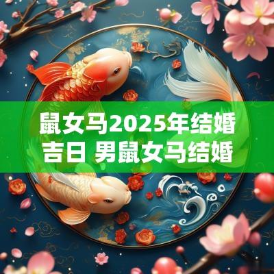 鼠女马2025年结婚吉日 男鼠女马结婚日忌什么属相