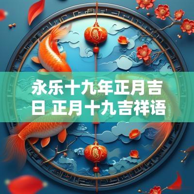 永乐十九年正月吉日 正月十九吉祥语怎么说