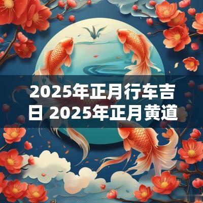 2025年正月行车吉日 2025年正月黄道吉日有哪些