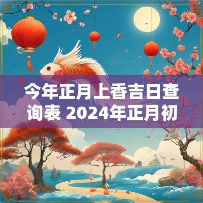 今年正月上香吉日查询表 2025年正月初一上香吉时是几点