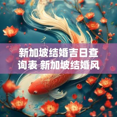 新加坡结婚吉日查询表 新加坡结婚风俗礼仪