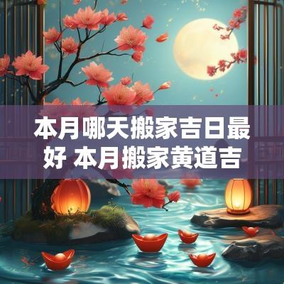 本月哪天搬家吉日最好 本月搬家黄道吉日哪几天适合