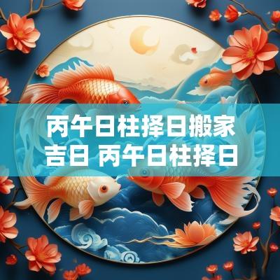 丙午日柱择日搬家吉日 丙午日柱择日搬家吉日有哪些
