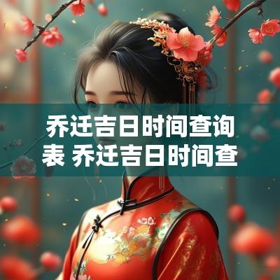 乔迁吉日时间查询表 乔迁吉日时间查询表最新