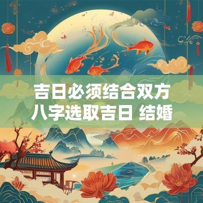 吉日必须结合双方八字选取吉日 结婚择吉日的最佳方法