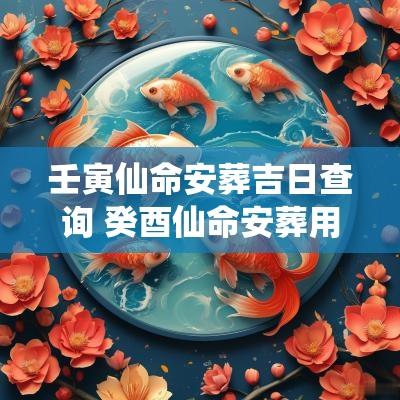 壬寅仙命安葬吉日查询 癸酉仙命安葬用壬寅日可以吗