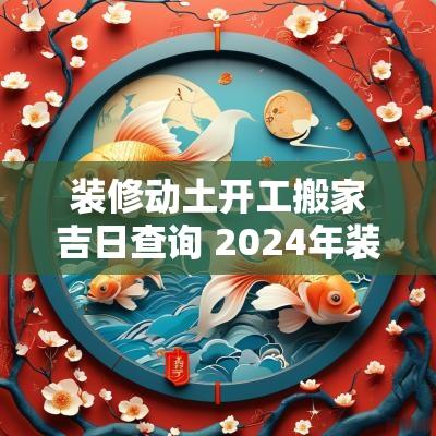 装修动土开工搬家吉日查询 2025年装修动土黄道吉日