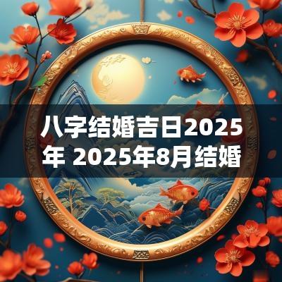 八字结婚吉日2025年 2025年8月结婚黄道吉日是哪几天