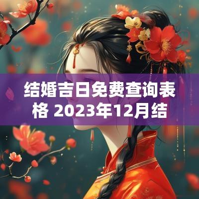 结婚吉日免费查询表格 2025年12月结婚黄道吉日查询表格