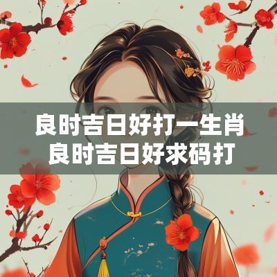 良时吉日好打一生肖 良时吉日好求码打一生肖