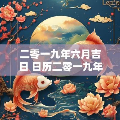 二零一九年六月吉日 日历二零一九年六月份黄道吉日