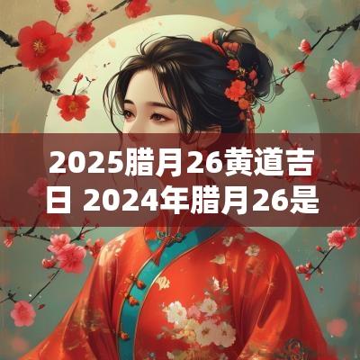 2025腊月26黄道吉日 2025年腊月26是黄道吉日吗