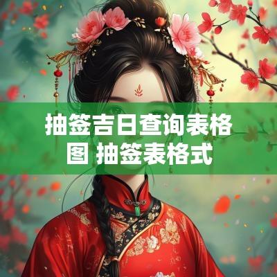 抽签吉日查询表格图 抽签表格式