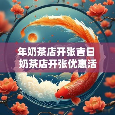 年奶茶店开张吉日 奶茶店开张优惠活动