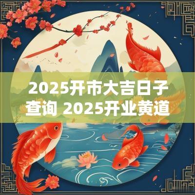 2025开市大吉日子查询 2025开业黄道吉日