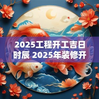 2025工程开工吉日时辰 2025年装修开工黄道吉日